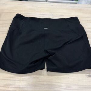 DSG Black Women's Athletic Shorts with Subtle Logo